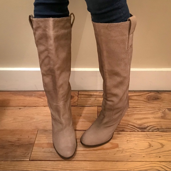 Aldo Suede Western Style Knee High Heel Boot. - Picture 8 of 8